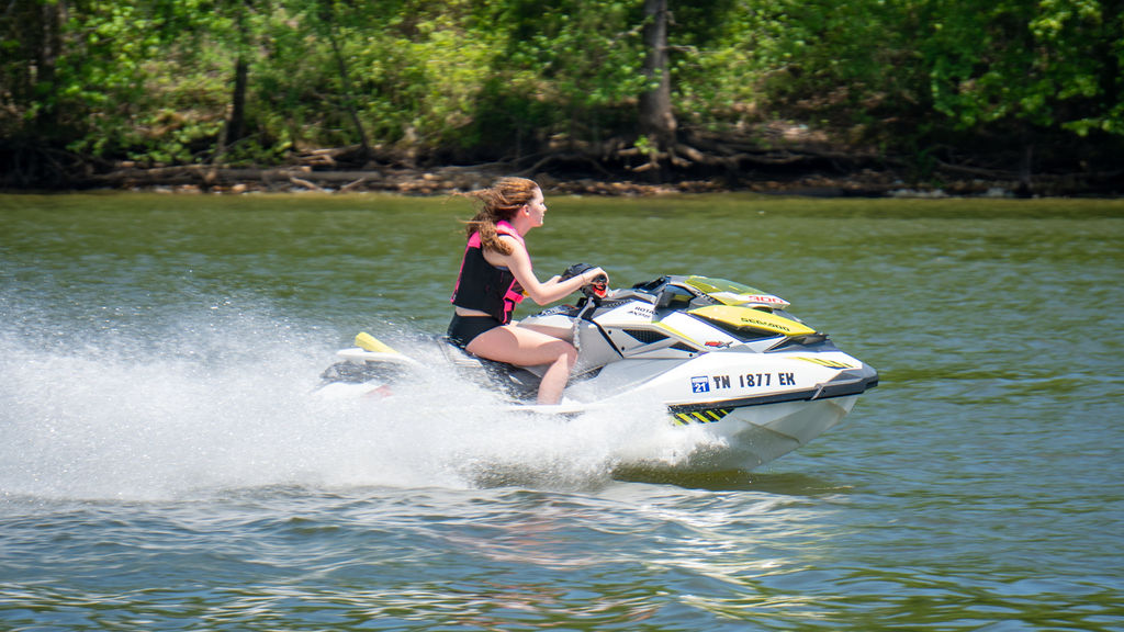 Jet skiing on Tims Ford Lake